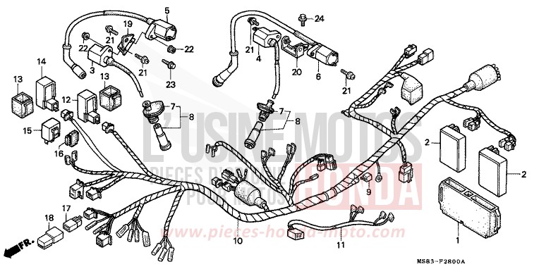 WIRE HARNESS/ IGNITION COIL for Africa Twin SHASTA WHITE (NH138H) from 1988